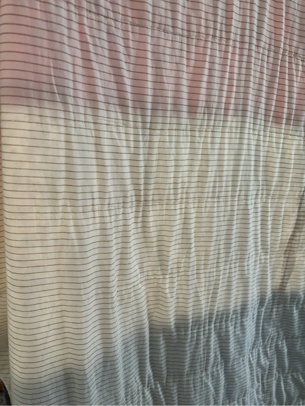 West Elm Striped Coral, Cream & Gray Quilted Throw Blanket